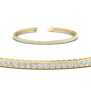 Princess Cut Half Bezel Tennis Bracelet
